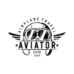 vintage aircraf logo design 