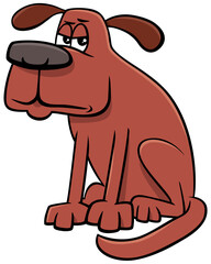 cartoon unhappy dog animal character