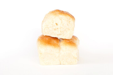 Fresh home made bread over white table