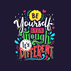 Colorful lettering and quote