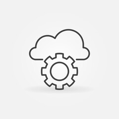 Cloud with Gear vector concept icon or sign in outline style