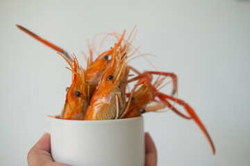 Grilled river shrimp or Thai shrimp