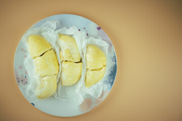 Fresh Durian fruit. Tropical seasonal fruit