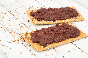 Sandwiches with olive paste