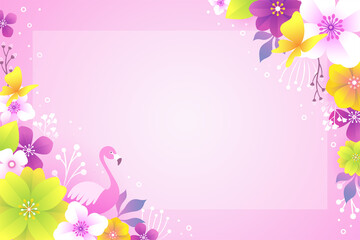 Colorful floral background with flat design