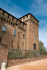 Medieval Castle of San Giorgio (St. George), 1395-1406, of the Mantua city (Mantova) in Lombardy, Italy, Europe. Palazzo Ducale or Gonzaga Royal Palace.