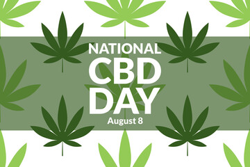 National CBD Day. August 8. Holiday concept. Template for background, banner, card, poster with text inscription. Vector EPS10 illustration. - Powered by Adobe