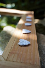 White heat on wood background for valentines