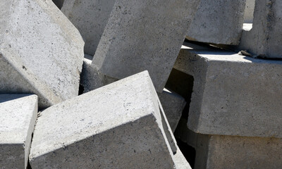 concrete blocks on construction site
