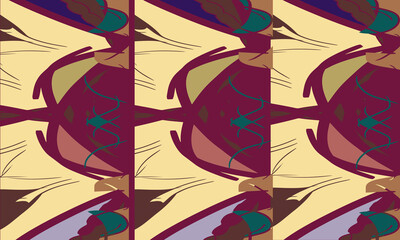 Geometric ornament, Irregular shapes, patterns, background, clothing decoration element. Naive art