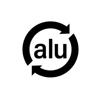Znak symbol strzałki aluminium na opakowanie alu