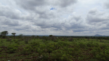 storm clouds over the field