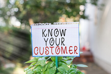 Word writing text Know Your Customer. Business photo showcasing The idea of business identification...