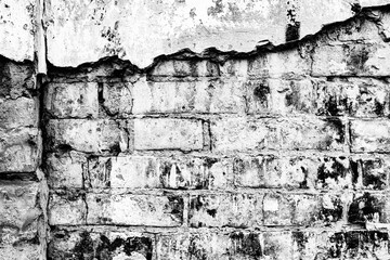 Abstract old white brick wall textured background