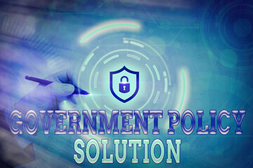 Conceptual hand writing showing Government Policy Solution. Concept meaning designed game plan...