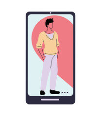 smart phone with couple virtual relationship