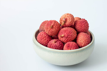 lychee fruit on a white background