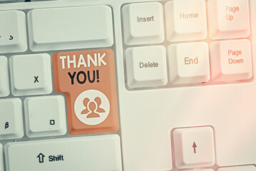 Text sign showing Thank You. Business photo text polite expression to acknowledge a gift, service...