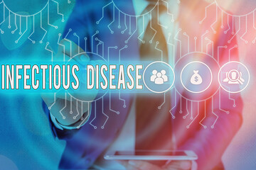 Word writing text Infectious Disease. Business photo showcasing caused by pathogenic microorganism,...