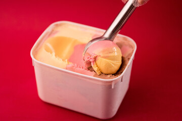Ice cream in Bowl being served