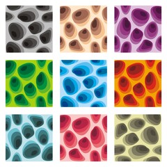 set of grounds texture seamless pattern in diverse colour,  in cartoon vector style
