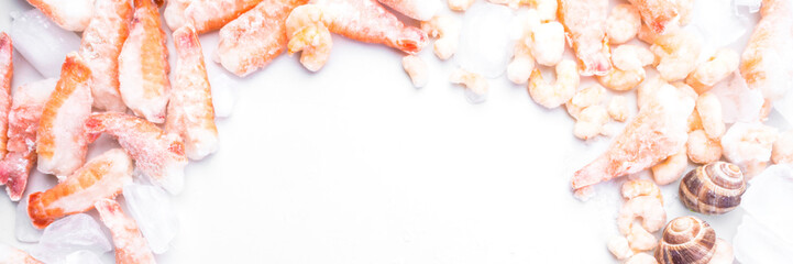 assortment of seafood on ice