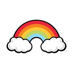 rainbow cloud graphic design vector