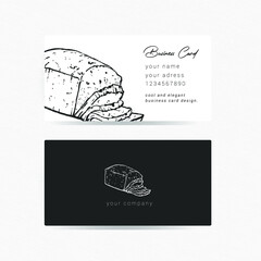 hand drawing bread business card design