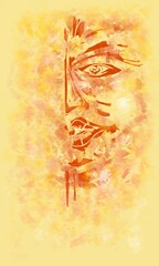The face art  design style vintage