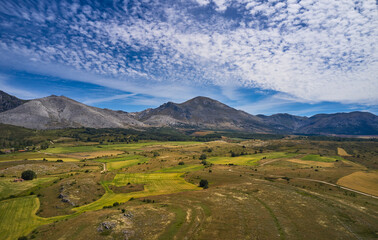 Fototapeta premium High mountain landscape seen from the summit. Tarilonte of the Peña peak in Palencia province, Spain.