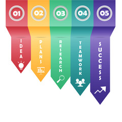 Infographic design template for illustrate a strategy, workflow or team work. Vector illustration.