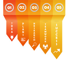 Infographic design template for illustrate a strategy, workflow or team work. Vector illustration.