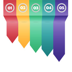 Empty infographic template.  Five steps for achieve. Vector illustration. 