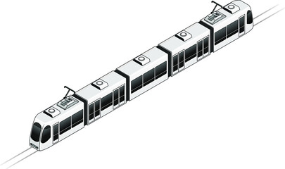 A tram or light rail public transport vehicle. Five-car.