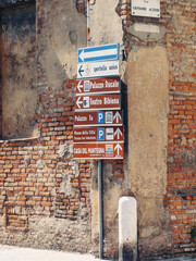 A beautiful view of signs in Verona city at Italy.