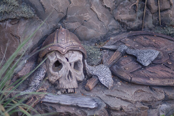 Skull of a man from a Russian folk from a fairy tale