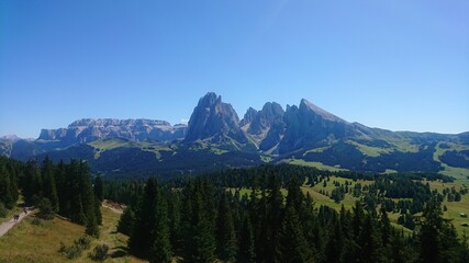 Obraz premium View of mountains in Ortisei, Dolomites