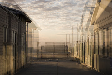 sunset on the street