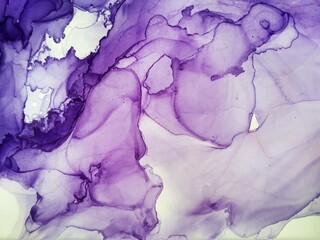 Alcohol Ink Spring Print. Ink Wash Painting. 