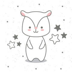 squirrel baby kawaii with decor