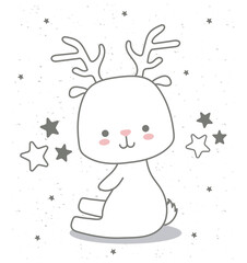 deer baby kawaii with decor