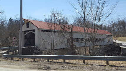 old wooden covered bridge