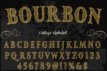 Typeface vector, classic lettering, white style, alphabet design, vintage vector font