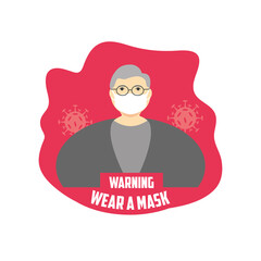 warning sign recommend use of protective face mask, wear at mask