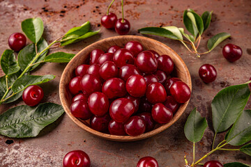 Delicious ripe sweet cherries