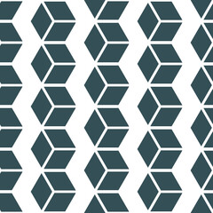 Geometric black cubes - seamless pattern. Abstract repeating background. Vector illustration. 
