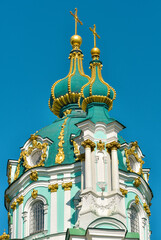 Domes of St. Andrew's Church in Kyiv 