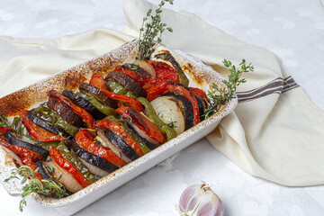 Homemade Ratatouille. Traditional French stew of summer vegetables