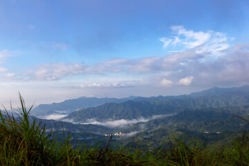 The sea of clouds on the mountain in the morning