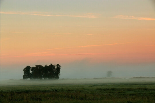 Colorful sunrise by the field, Poland. © Dariusz